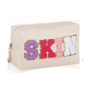 Preppy Patch Makeup Bag Letter Cosmetic SKIN